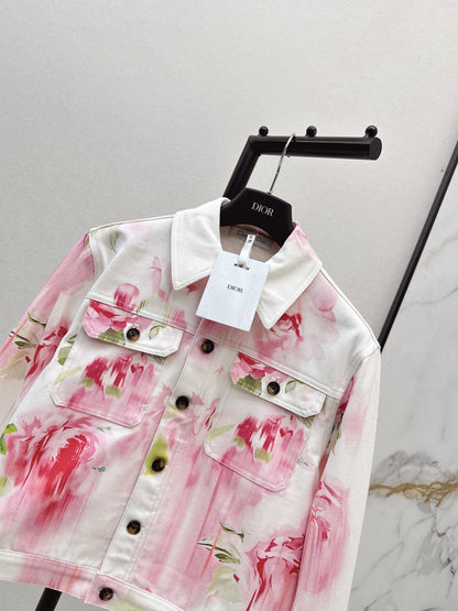 26ss Notched Collar Short Jacket/ A-Line Denim Skirt