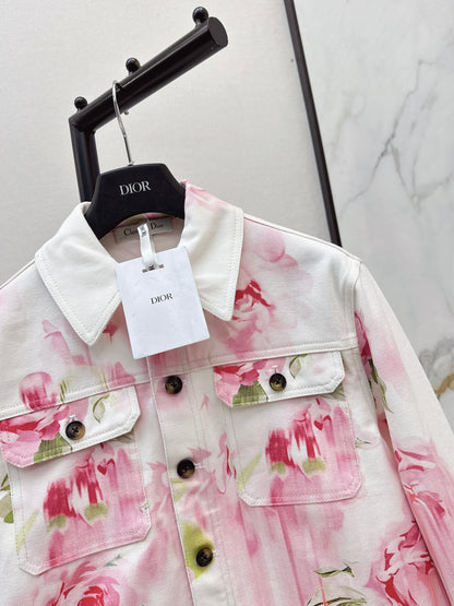 26ss Notched Collar Short Jacket/ A-Line Denim Skirt