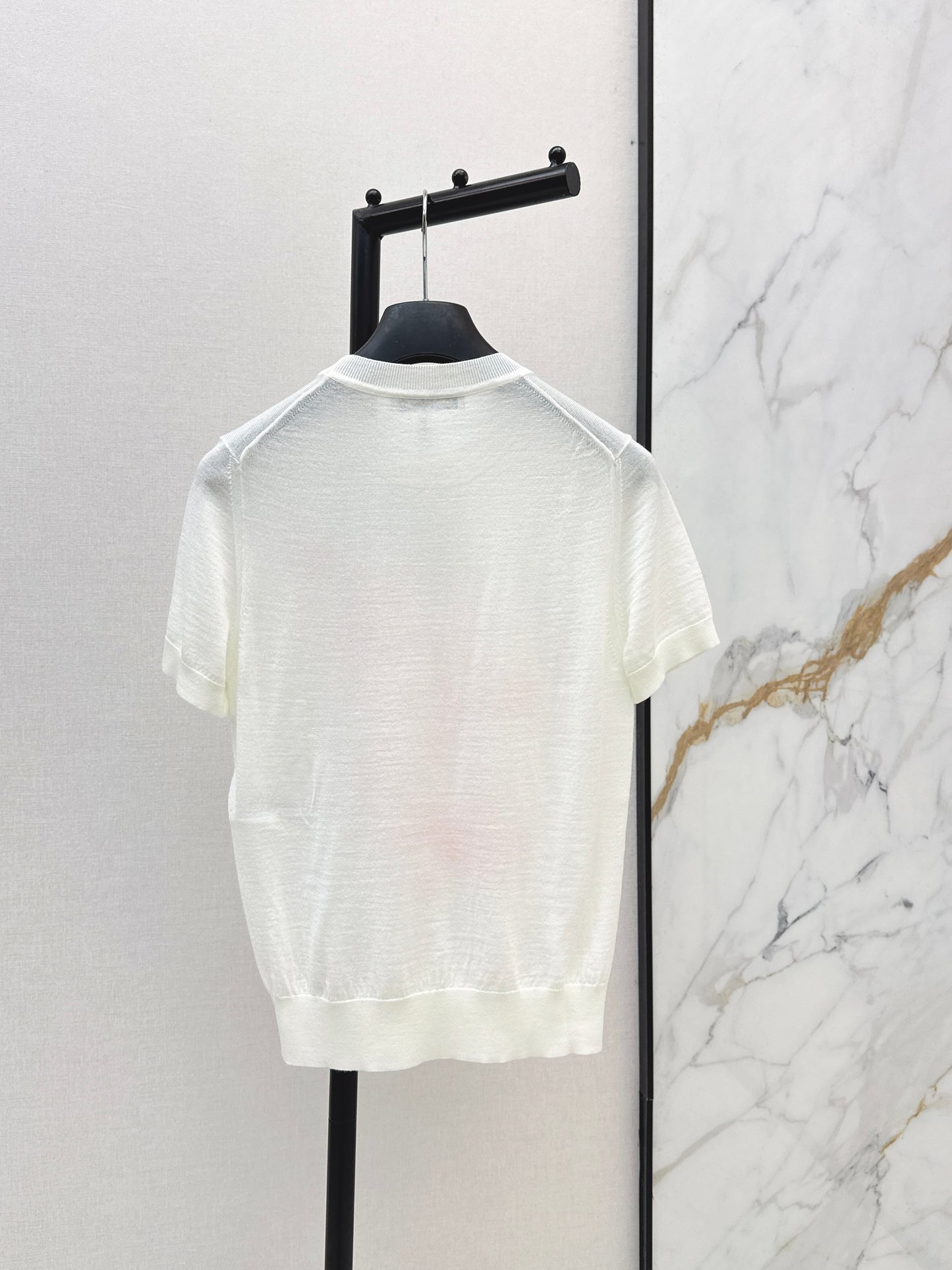 26ss Floral Embroidered Knitted T-Shirt