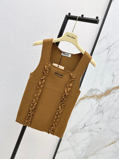 26ss Logo Decorative Ruffled Edge Vest
