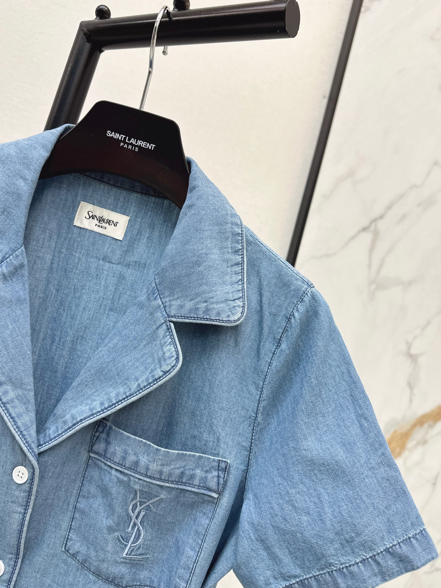 26ss Short-sleeve belted shirt