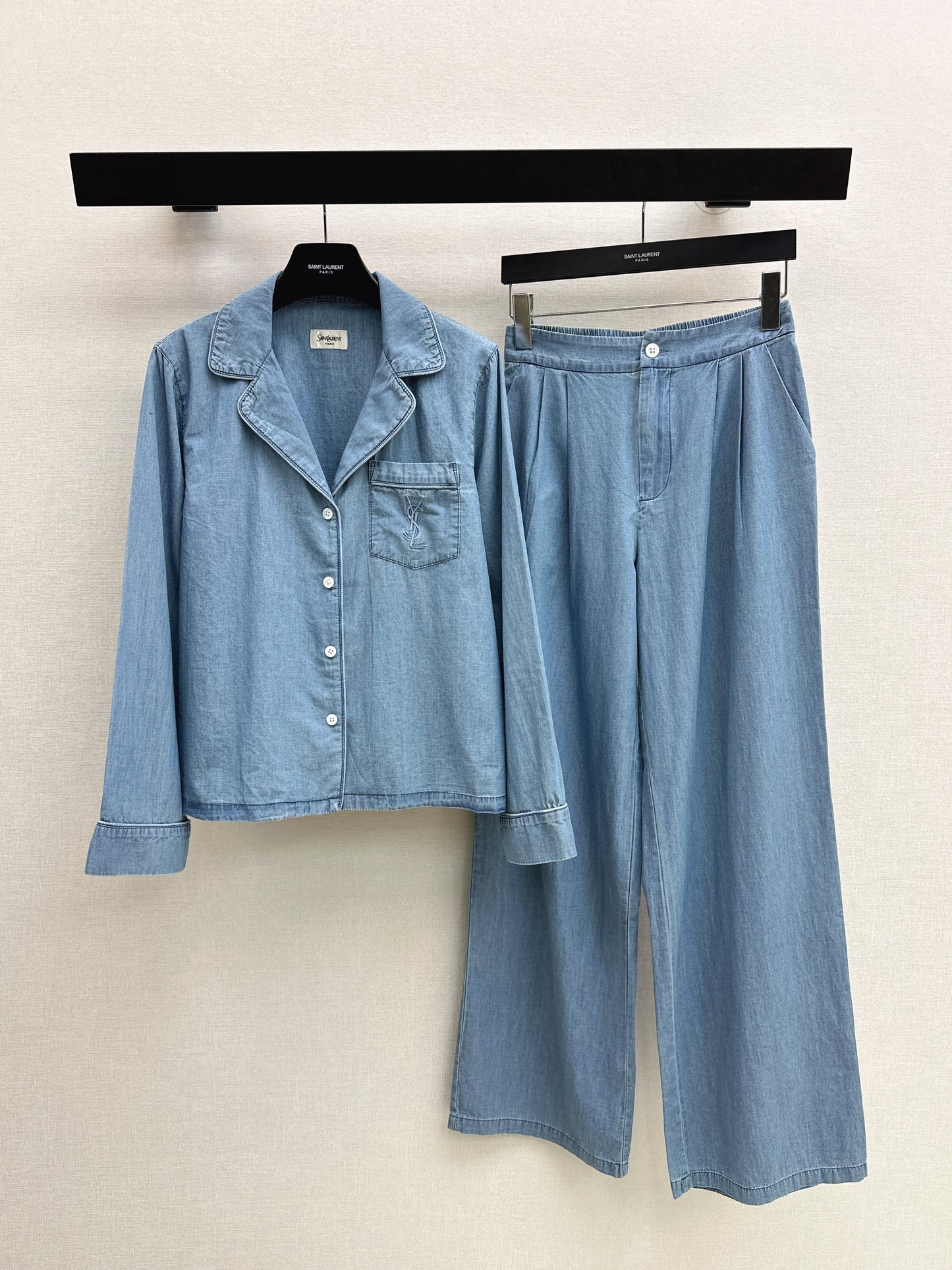 26ss Long-sleeve shirt / with straight-leg pants