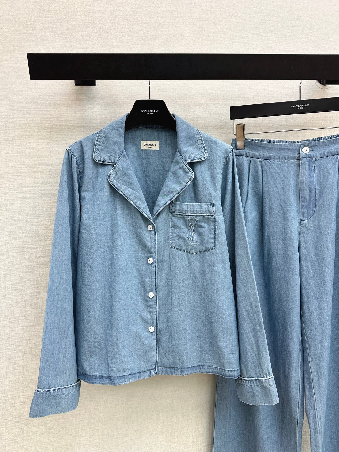 26ss Long-sleeve shirt / with straight-leg pants