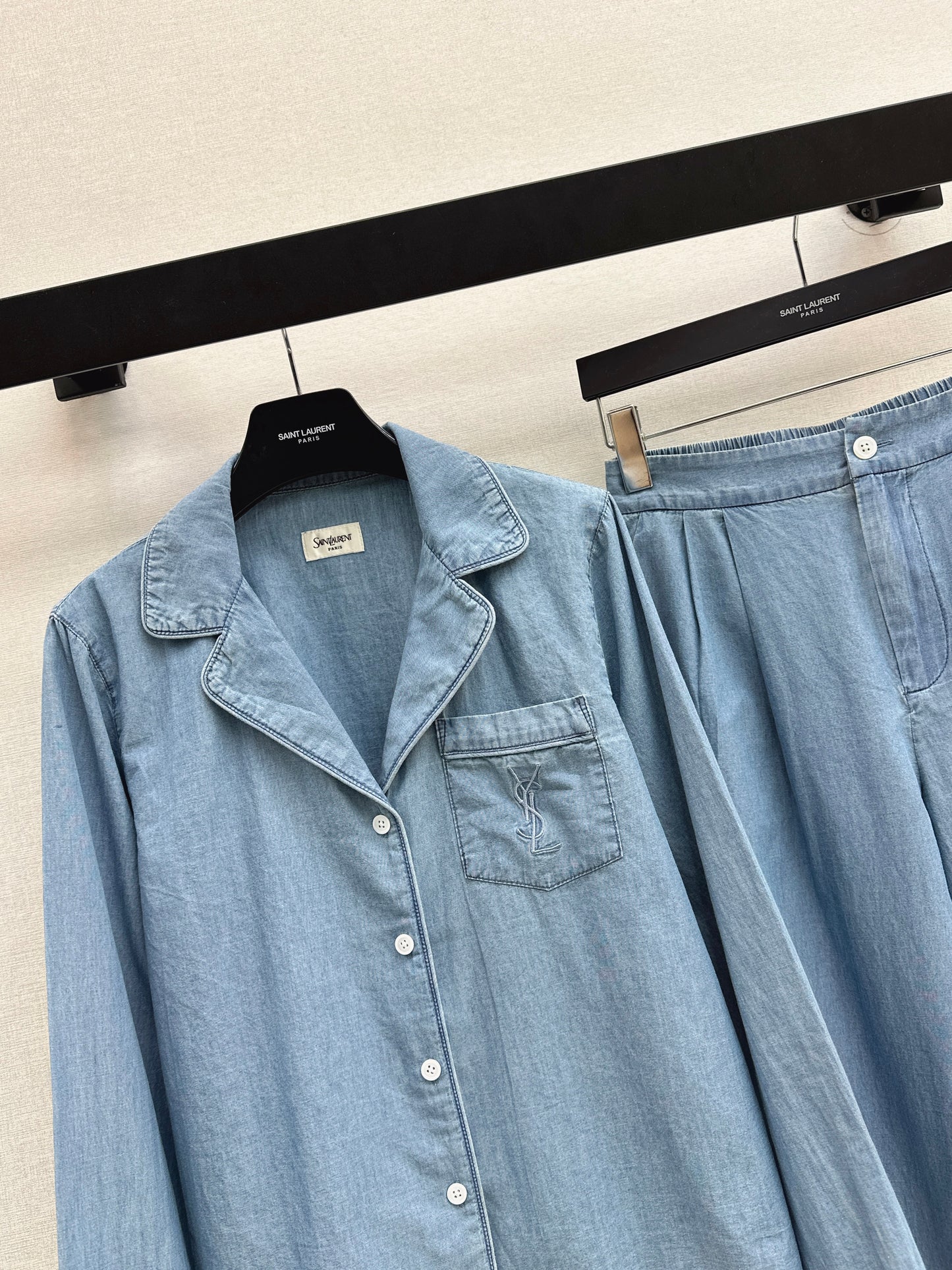 26ss Long-sleeve shirt / with straight-leg pants