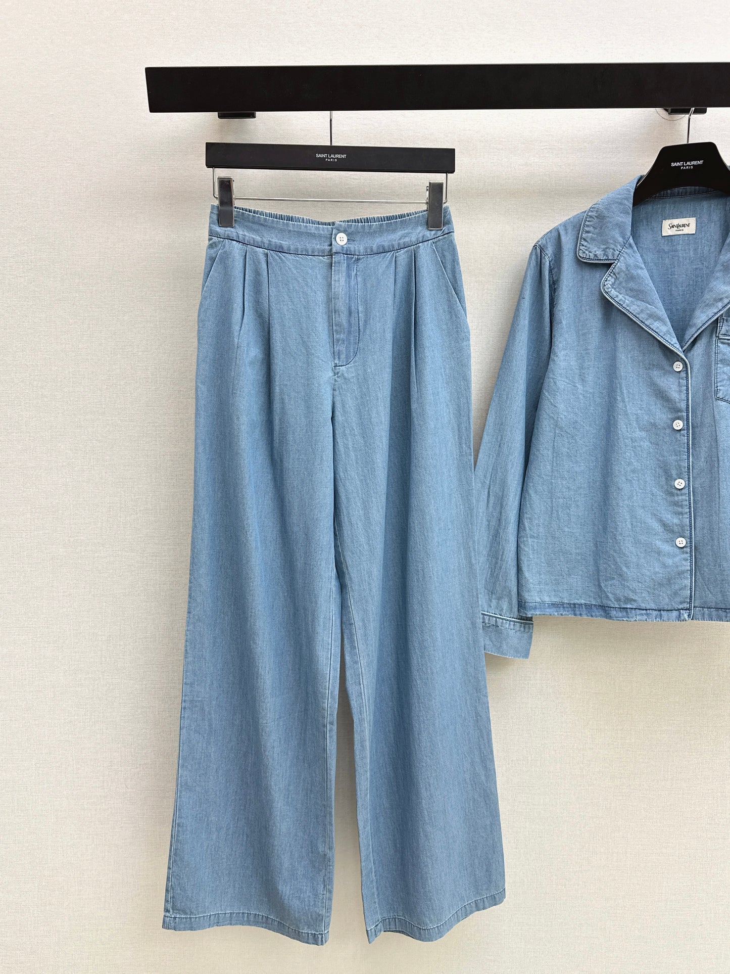 26ss Long-sleeve shirt / with straight-leg pants