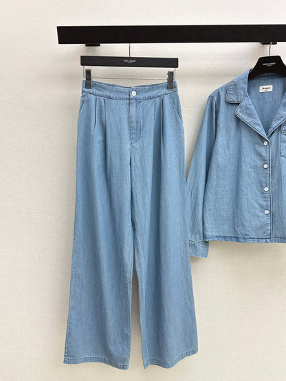 26ss Long-sleeve shirt / with straight-leg pants