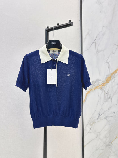 26ss Color-blocking edge polo collar T-shirt