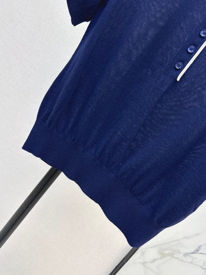 26ss Color-blocking edge polo collar T-shirt