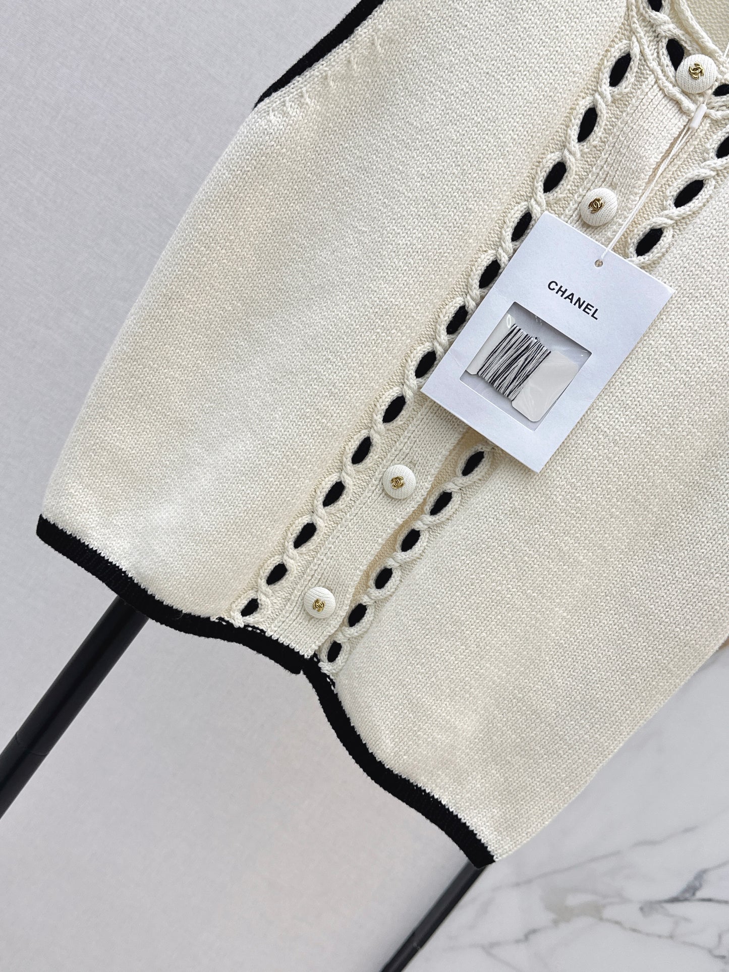 26ss Handmade color-block crochet knitted vest
