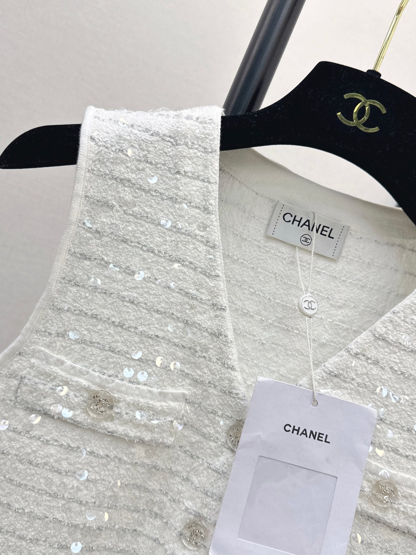 26ss Sequin Yarn V-Neck Vest