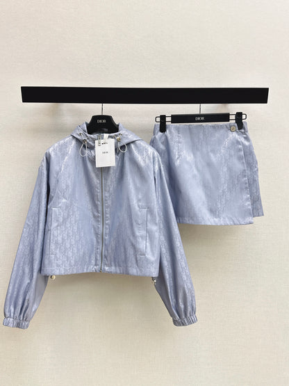 26ss Cropped Hooded Jacket/ A-Line Skort
