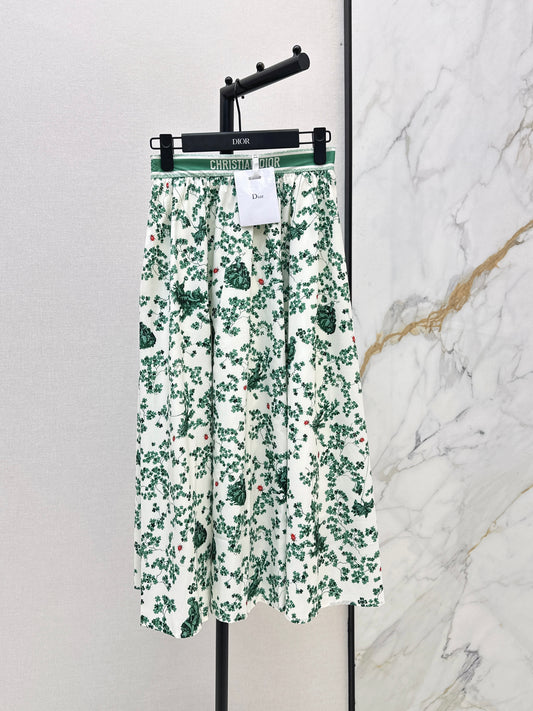 26ss Floral-Print  Flared Skirt