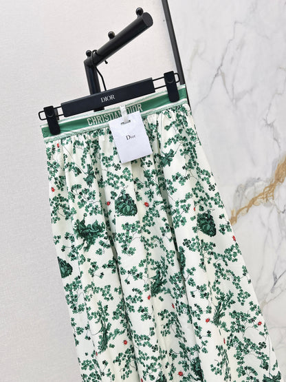 26ss Floral-Print  Flared Skirt