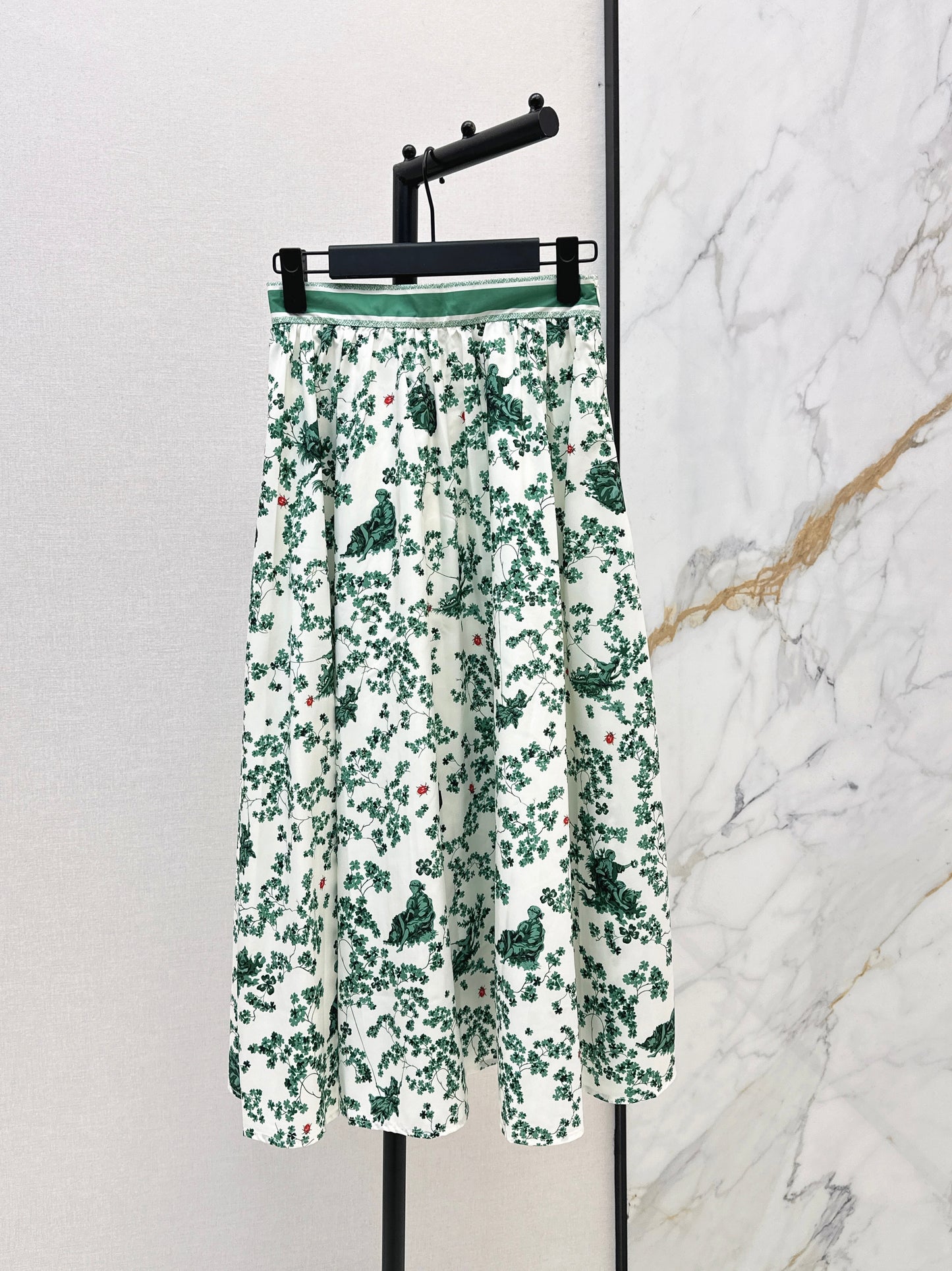 26ss Floral-Print  Flared Skirt