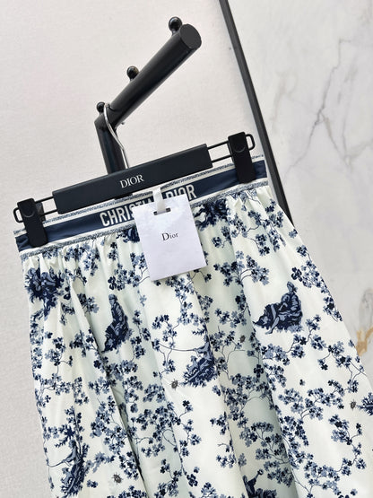 26ss Floral-Print  Flared Skirt