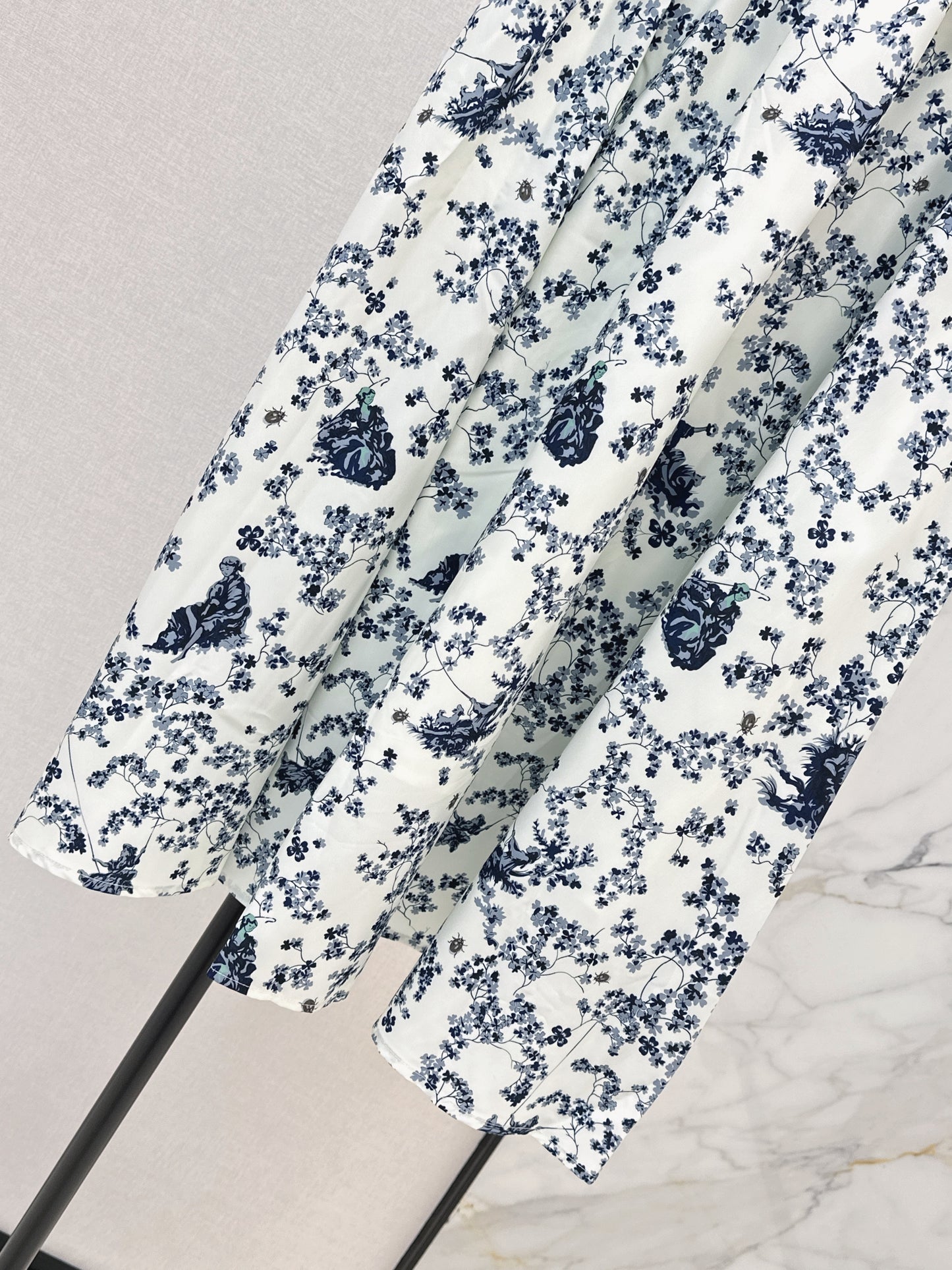 26ss Floral-Print  Flared Skirt