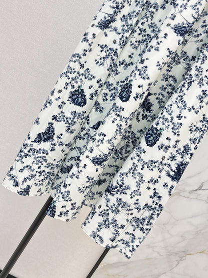 26ss Floral-Print  Flared Skirt