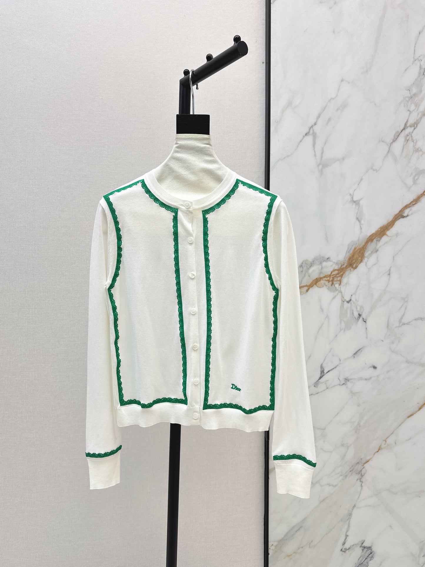 26ss Color-blocked Trim Cardigan