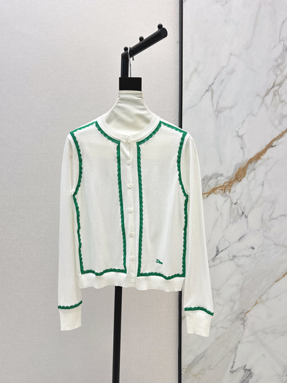 26ss Color-blocked Trim Cardigan