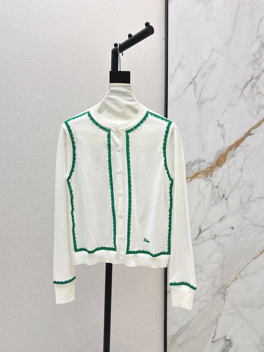 26ss Color-blocked Trim Cardigan