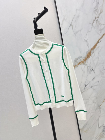 26ss Color-blocked Trim Cardigan