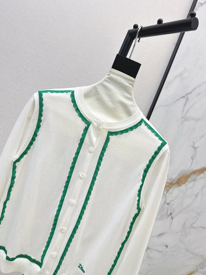 26ss Color-blocked Trim Cardigan