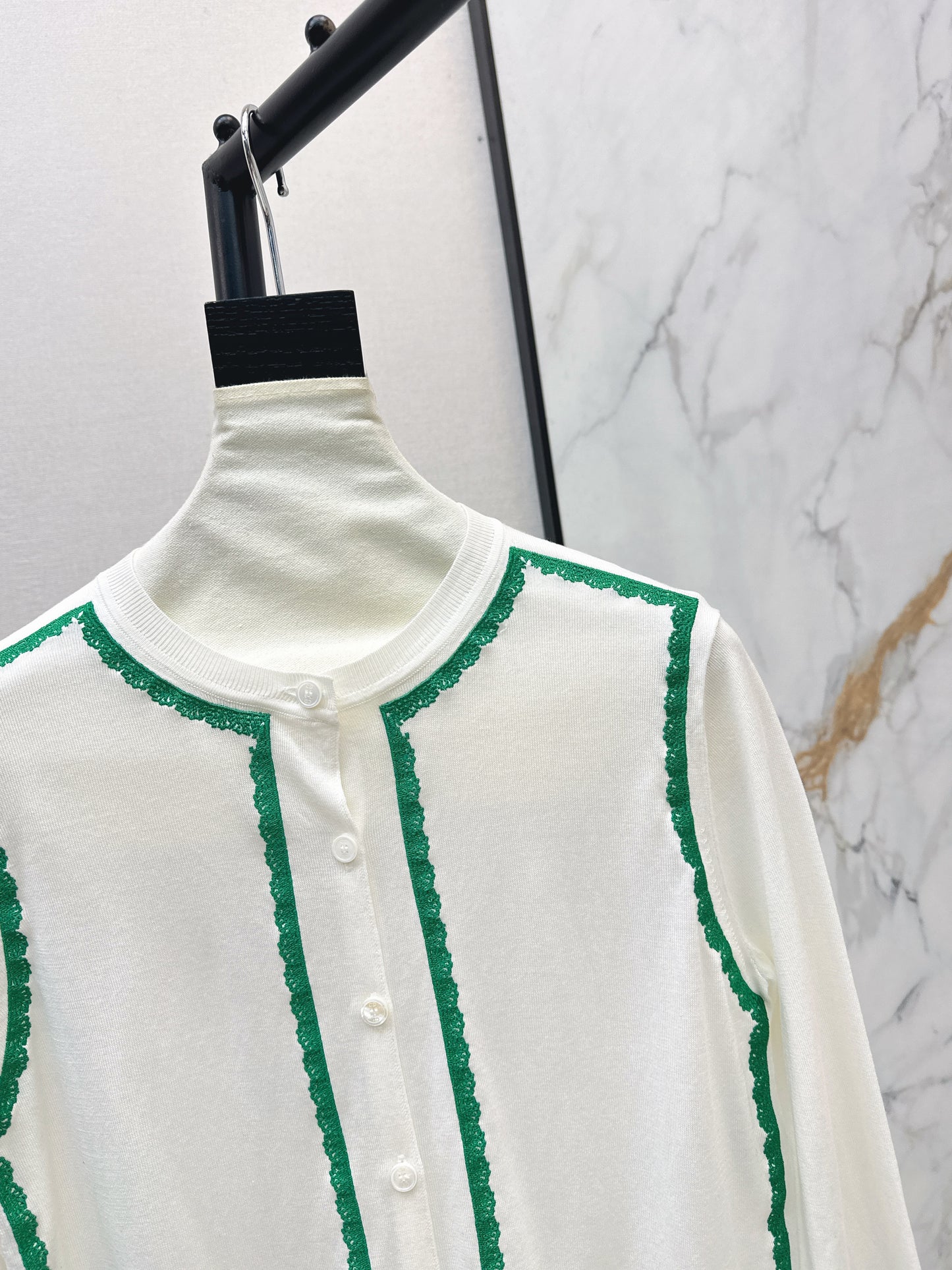 26ss Color-blocked Trim Cardigan