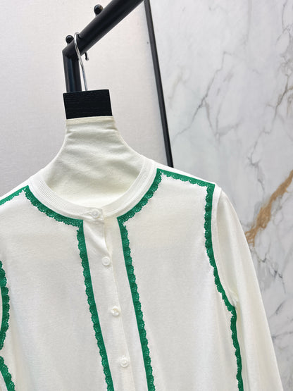 26ss Color-blocked Trim Cardigan