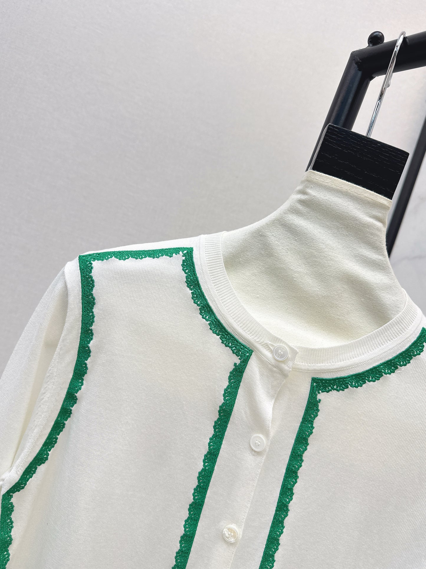 26ss Color-blocked Trim Cardigan