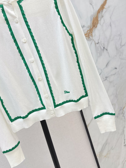 26ss Color-blocked Trim Cardigan