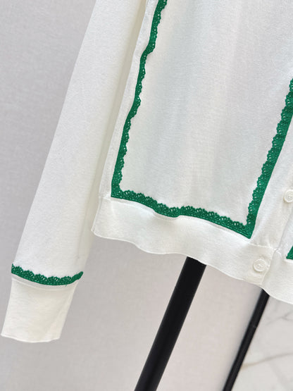 26ss Color-blocked Trim Cardigan