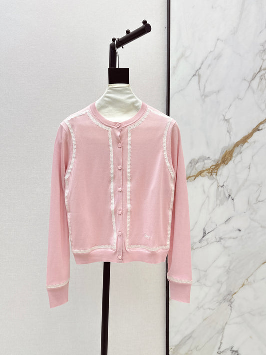 26ss Color-blocked Trim Cardigan