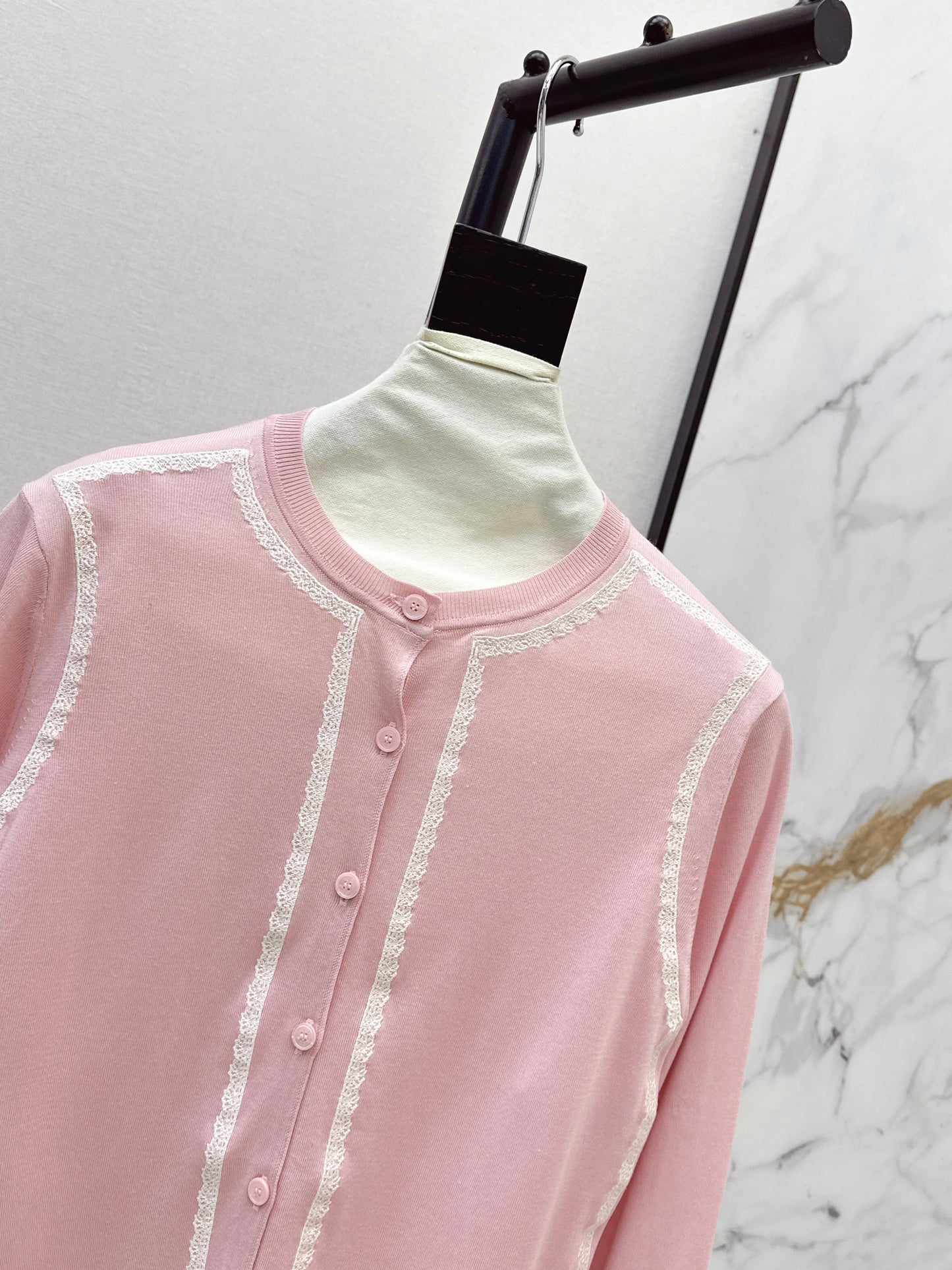 26ss Color-blocked Trim Cardigan