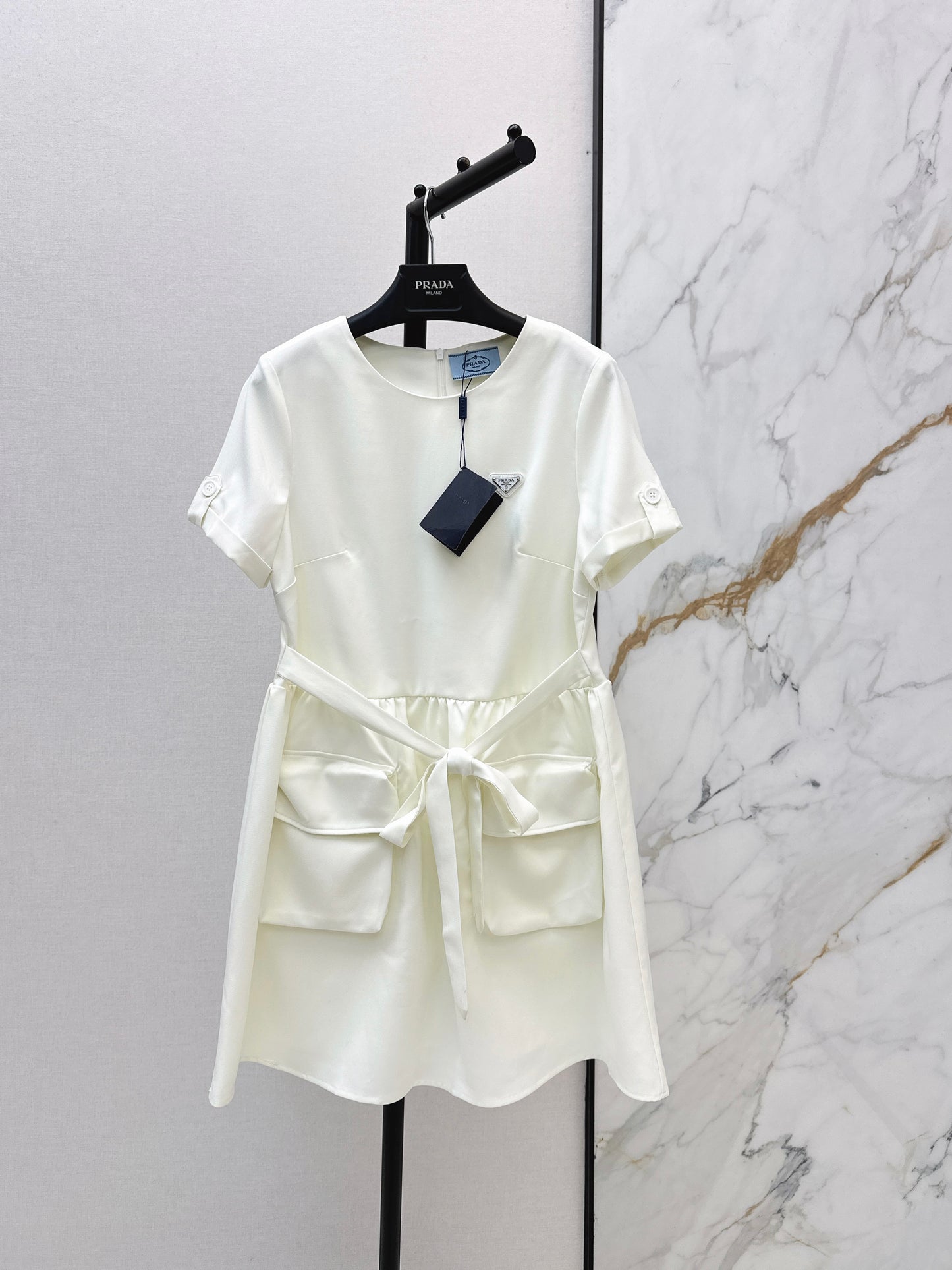 26ss Cinched Waist Tie Dress