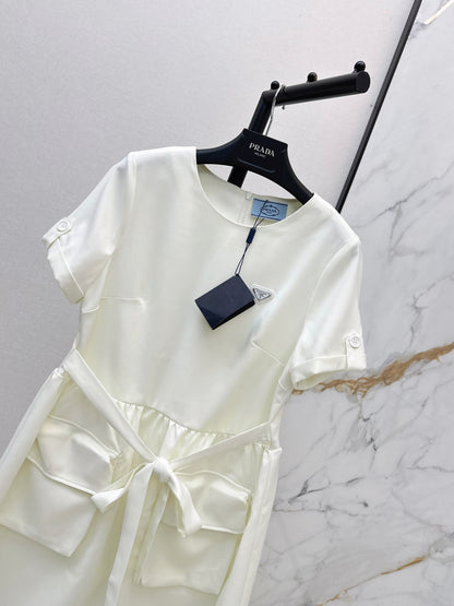 26ss Cinched Waist Tie Dress