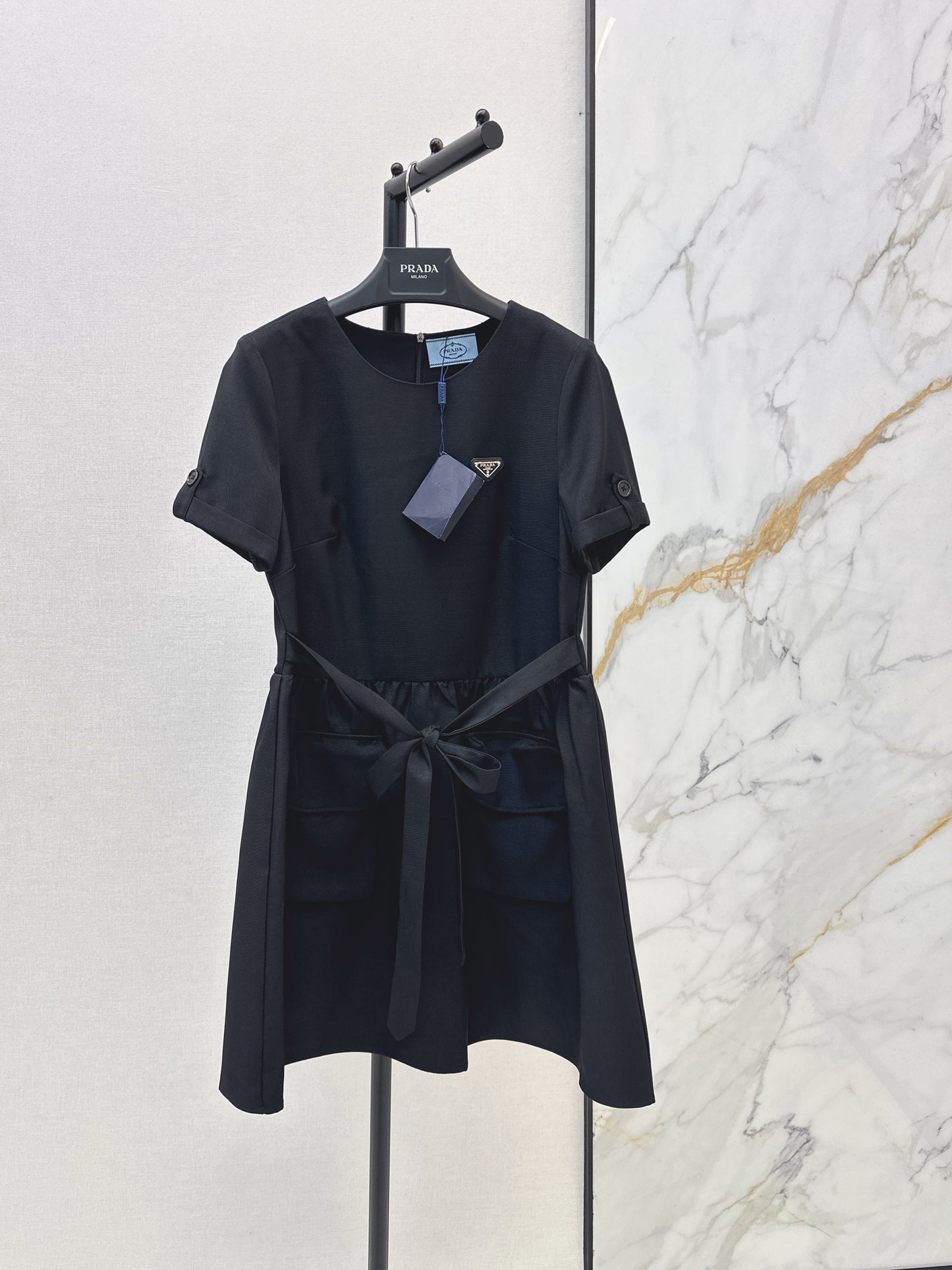26ss Cinched Waist Tie Dress