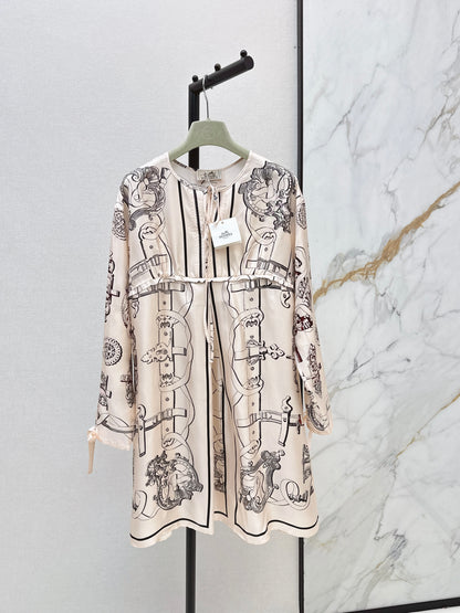 26ss Tie Waist Elegant Dress