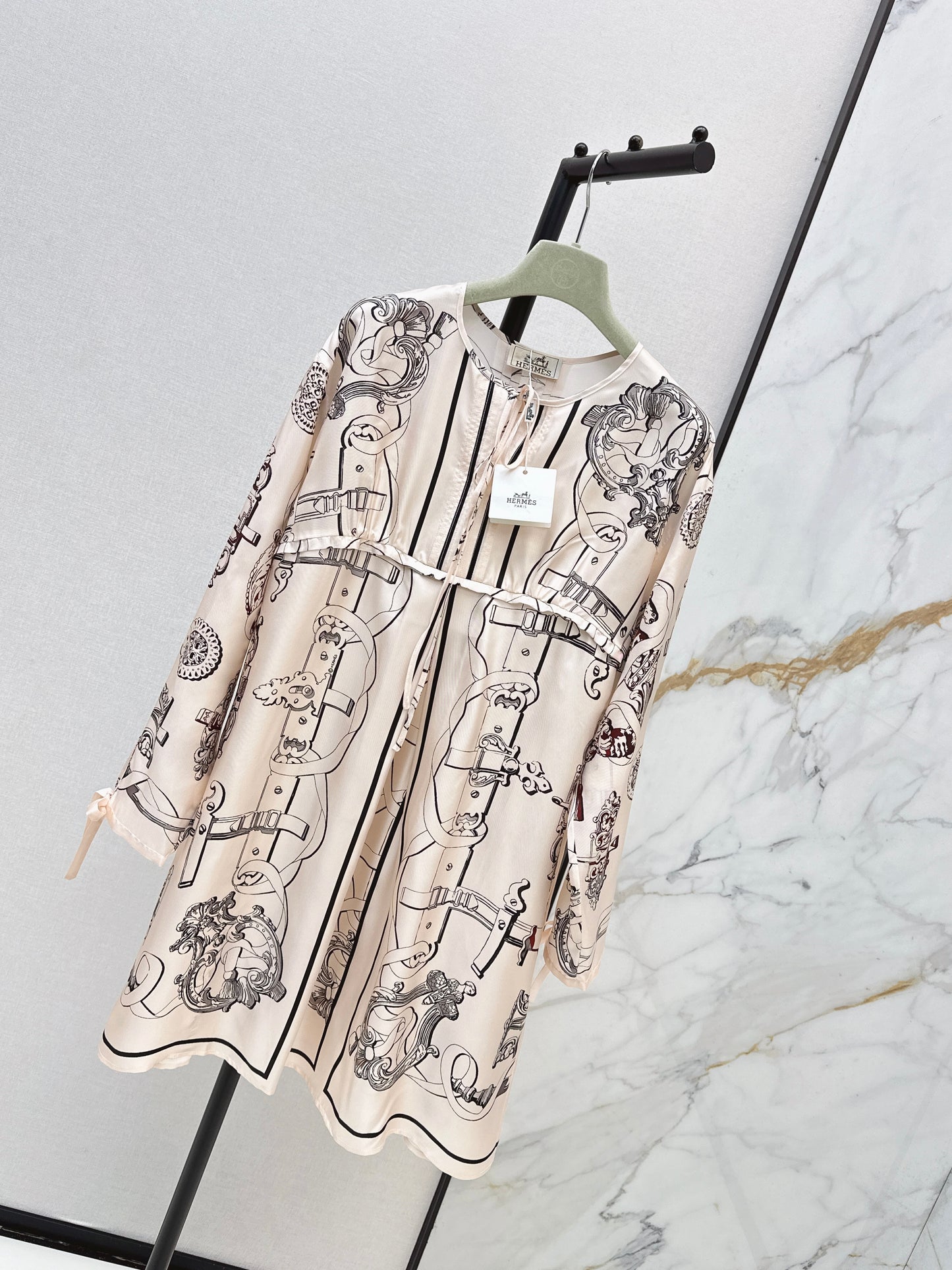 26ss Tie Waist Elegant Dress