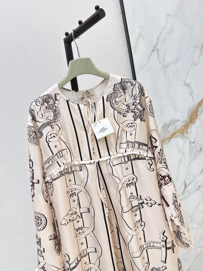 26ss Tie Waist Elegant Dress
