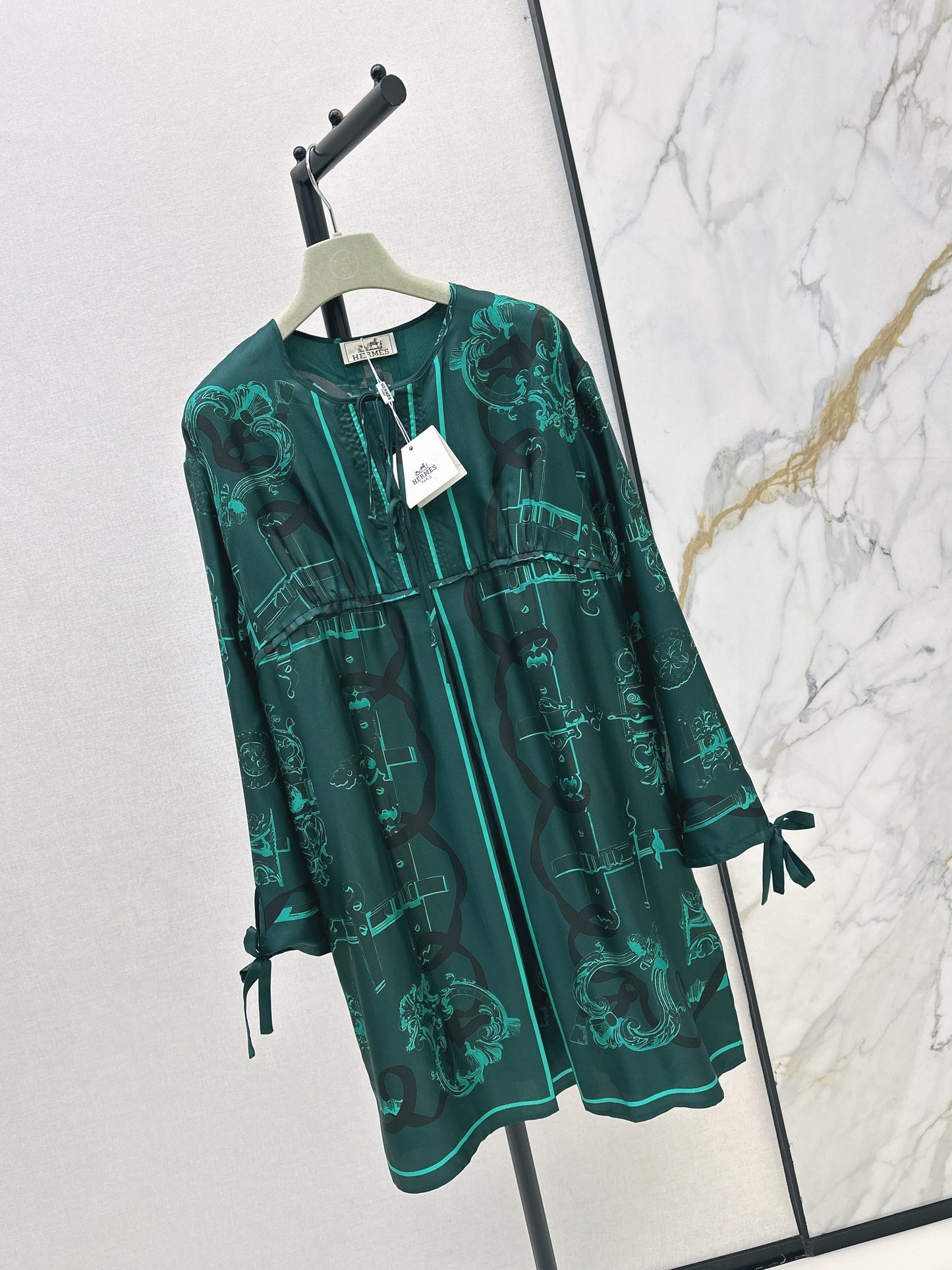 26ss Tie Waist Elegant Dress