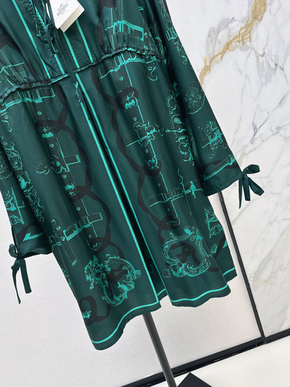 26ss Tie Waist Elegant Dress