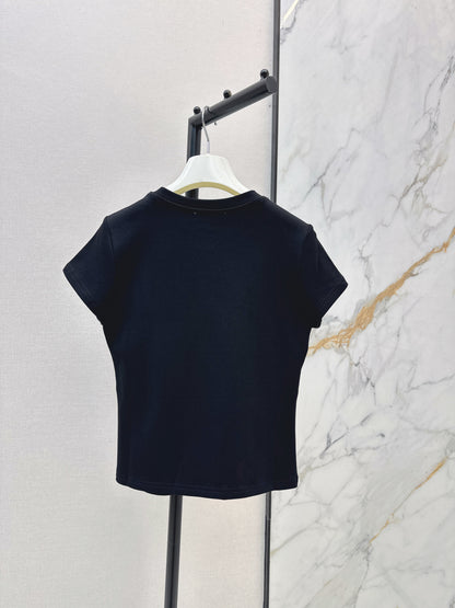 26ss Embroidered Pattern Slim Fit T-Shirt