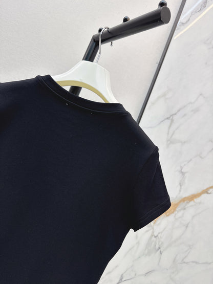 26ss Embroidered Pattern Slim Fit T-Shirt