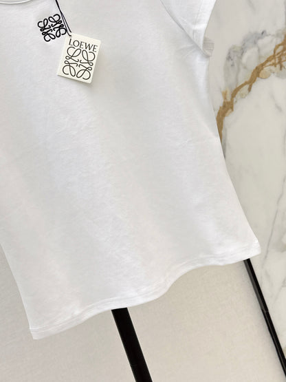 26ss Embroidered Pattern Slim Fit T-Shirt