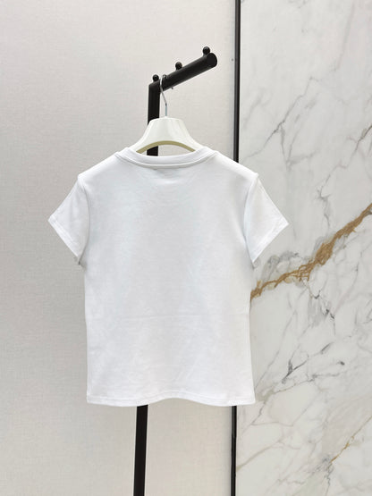 26ss Embroidered Pattern Slim Fit T-Shirt