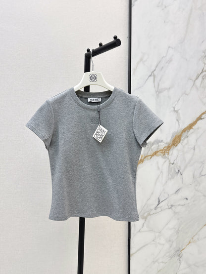 26ss Embroidered Pattern Slim Fit T-Shirt