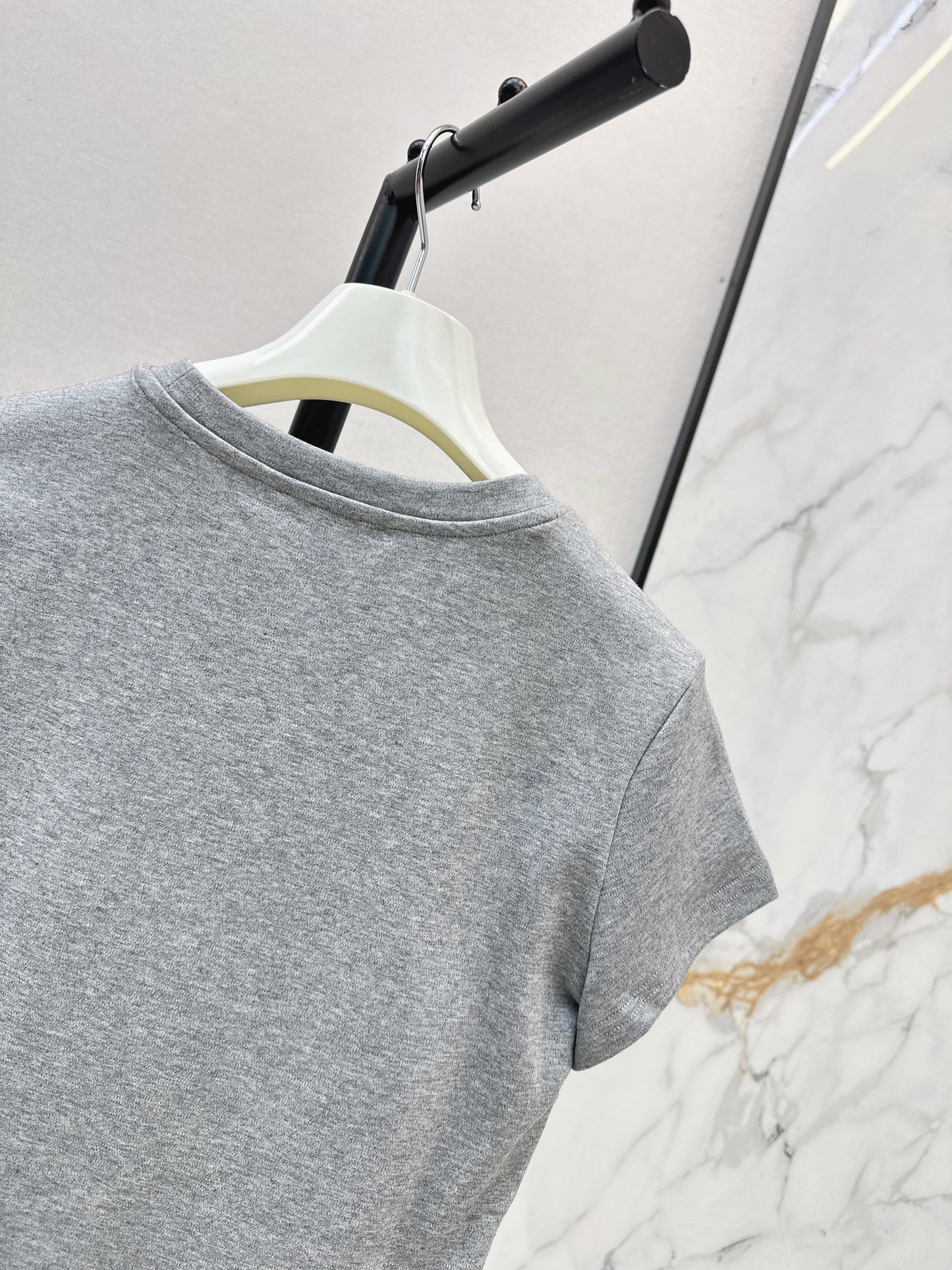 26ss Embroidered Pattern Slim Fit T-Shirt