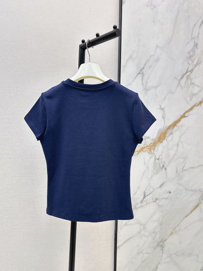 26ss Embroidered Pattern Slim Fit T-Shirt