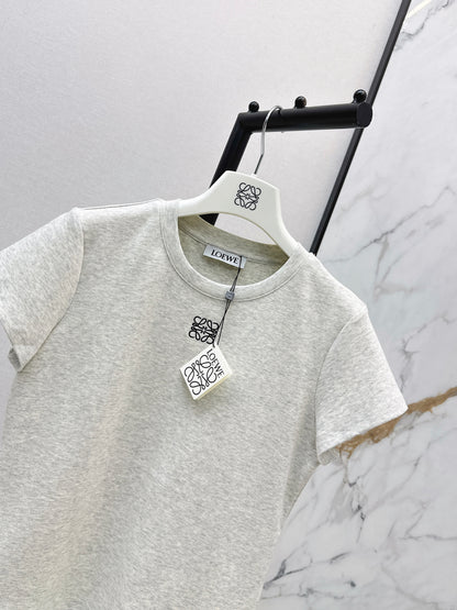 26ss Embroidered Pattern Slim Fit T-Shirt