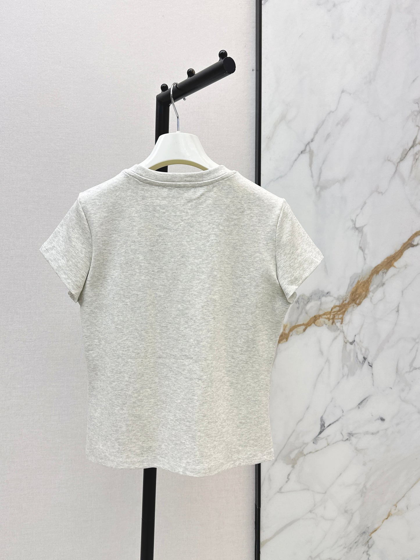 26ss Embroidered Pattern Slim Fit T-Shirt